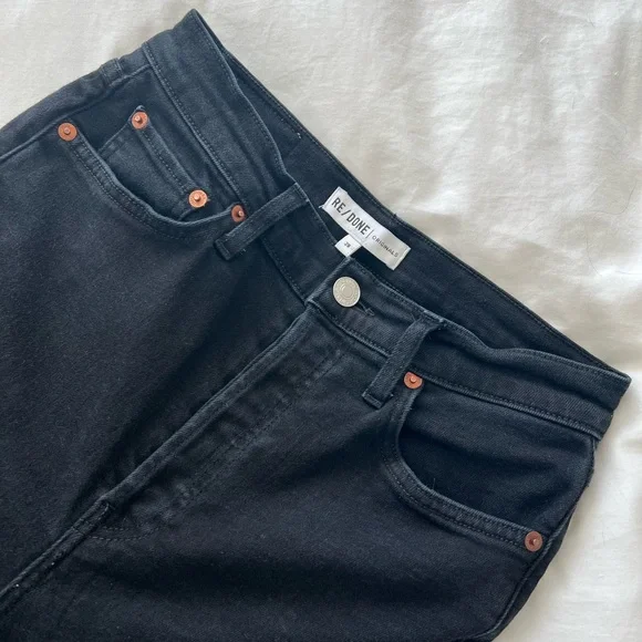 RE/DONE Ultra Stretch High Rise Ankle Crop Jeans - Picture 4 of 7